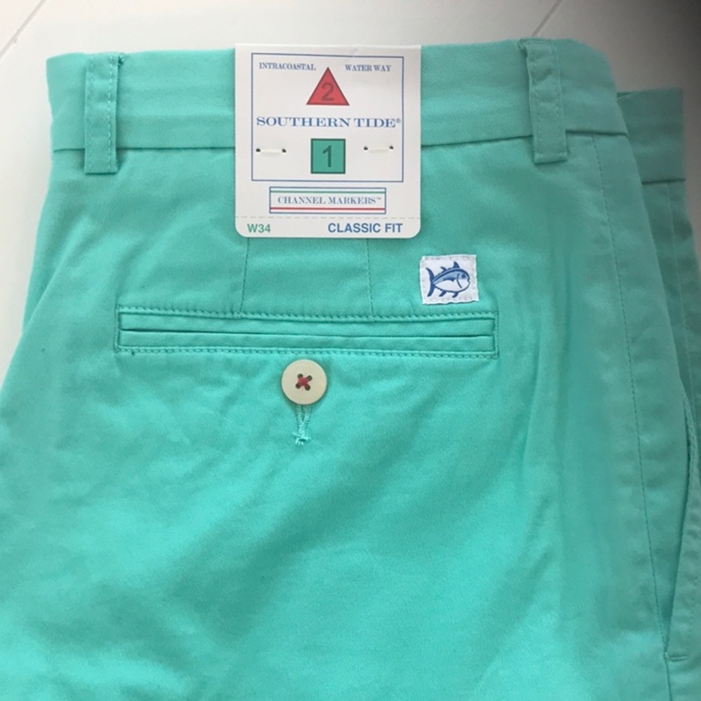 Southern Tide Size 34 Bermuda Teal Shorts